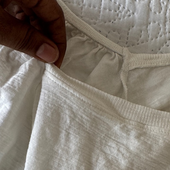 NATION LTD Dallyce Romantic off white tee balloon sleeves size small - Picture 6 of 8